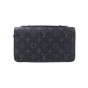 Louis Vuitton Monogram Eclipse Black Zippy Zip Around Long Wallet